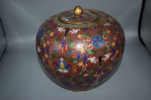 Vaso con coperchio - , cloisonné