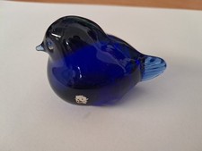 1 Tyko Alexesson Cobalt Blue Glass Bird Swedish Reijmyre Figurine 2.75” X 1.75”