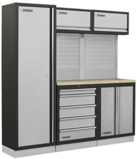 ARREDAMENTO ALLESTIMENTO MODULARE PER OFFICINA GARAGE ARMADIO CASSETTIERA RACING