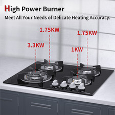 Piano cottura a gas 4 fuochi