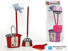 Set Pulizia Giocattolo Secchio Mocio Scopa Paletta Scopetta Gioco Bimbo Bimba