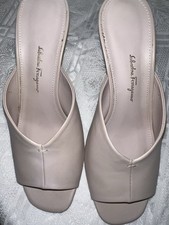 Mules originali Salvatore Ferragamo in pelle cipria - Taglia 37.5 EU