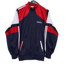 Giacca sportiva Track top Adidas Usato tg.9 (Cod.EBAY2235) rosso blu uomo .