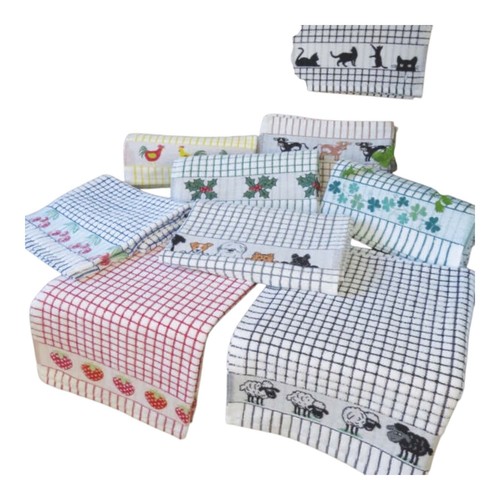 Strofinacci tè jacquard - x6,