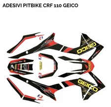 Kit Grafiche Adesivi Geico Completo X Pit Bike Crf 110 125cc 140cc 150cc
