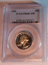 1956 PROOF WASHINGTON 25c PCGS PR68 CAM dettagli affilati