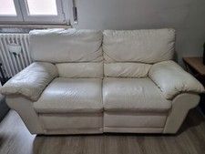 Divano in pelle  Leggett & Platt per 2 persone, bianco, in ottime condizioni.