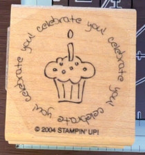 CELEBRATE YOU Birthday Muffin Rubber Stamp