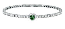 Bracciale Morellato Tesori SAVB13 Bracelet Donna Acciaio Tennis Cuore Verde New