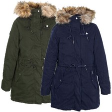 Khujo Codish parka giacca invernale giacca anorak cappotto foderato collo pelliccia donna oliva