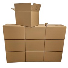10 Scatole Trasloco 60x40x40 cm con Nastro Adesivo Incluso Scatoloni per