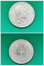 ITALIA CARLO FELICE Re di Sardegna   5 LIRE 1838.Argento.qBB.Come da Foto.22093.