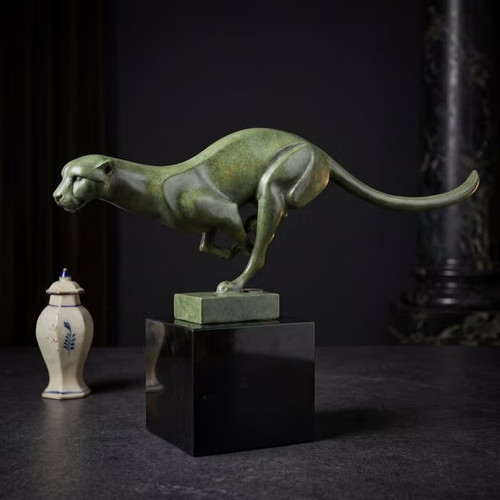 Statua bronzo cougar scultura - statua,