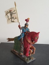 Elastolin Lineol Cavaliere Landsknecht a cavallo porta striscioni Medioevo 7 cm