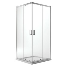 BOX CABINA DOCCIA ANGOLARE 90X90 H200 QUADRATO CRISTALLO TRASPARENTE SCORREVOLE