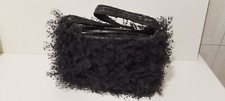 BORSA A SPALLA NERA VINTAGE FATTA A MANO MADE IN ITALY CON TULLE NUOVA MAI USATA