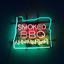 BBQ Smoked Bar 20"x16" Neon