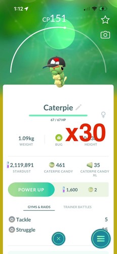Pokemon caterpie wearing - go,