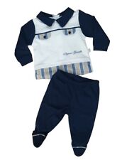 Tutina Lunga Neonato Nazareno Gabrielli Spezzata 2 Pezzi Prima Nascita In Cotone