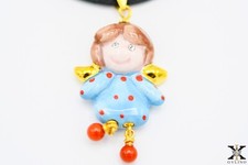 Collana con ciondolo in ceramica e oro zecchino a forma di angioletto COD. DI.5