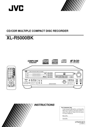 Jvc r5000bk registratore - registratore, cd