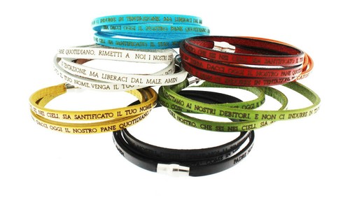 Bracciale pelle con incisa - bracciale,