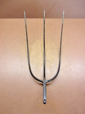 Testa di forchetta di fieno rustica vintage 3 denti lunga 17" strumento agricolo primitivo LQQK