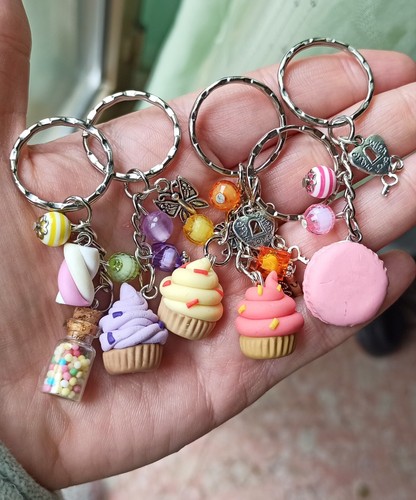 Portachiavi fimo cupcake - portachiavi,