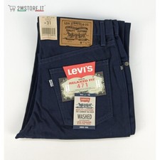 LEVI'S Jeans LEVIS 471 Blu Relaxed Fit Straight Leg Vita Alta Vintage Deadstock