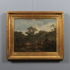 Dipinto antico paesaggio con - antico,