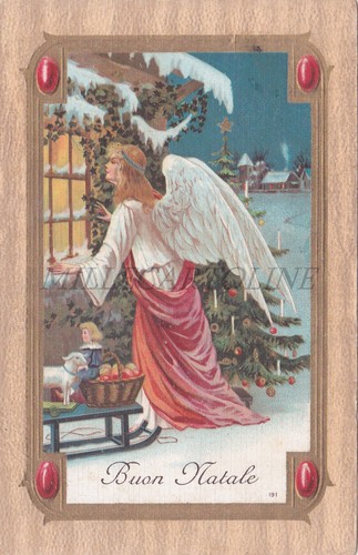 Buon natale angelo con doni - angelo,