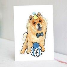 Biglietto di compleanno Chow Chow - Chow Chow Card - Biglietto cane soffice