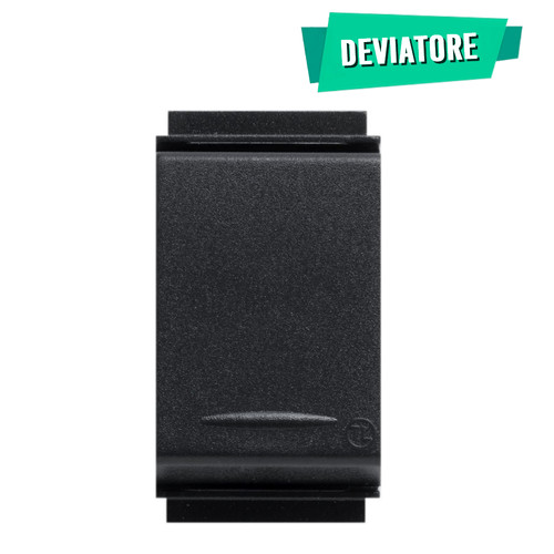 Deviatore unipolare nero 10a - deviatore,