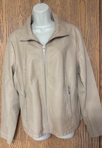 Giacca ecopelle beige
