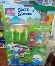 THE PUFFFS MEGA BLOKS set giocattolo PUFFO PANETTIERE VINTAGE 2012 SCHTROUMPF CUGINO CHEF