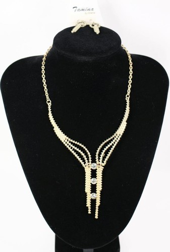 Set collana orecchini strass - e,
