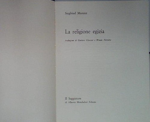 Morenz religione egizia - morenz,