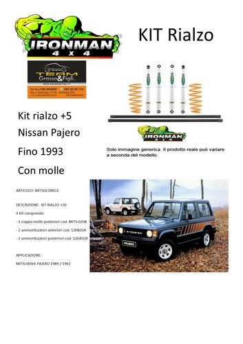 Kit rialzo off - for, pajero