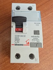Bticino Interruttore magnetotermico differenziale 32A 1P+N tipo AC - GC8813AC32