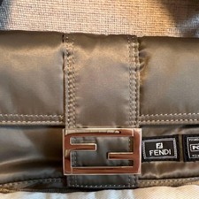 Mini borsa secchiello FENDI PORTER originale come nuova grigia nylon pelle tracolla messenger bag