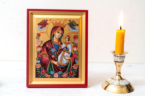Vergine maria icona rosa - la, l'icona
