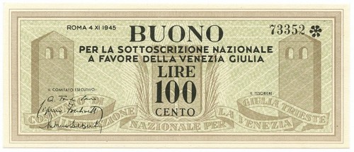 100 lire buono sottoscrizione - 100,