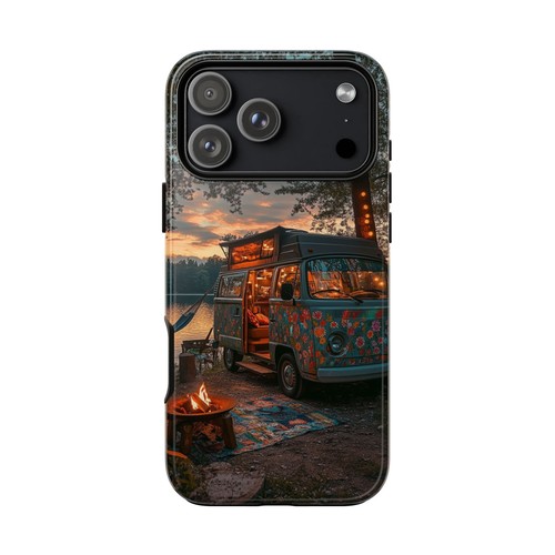 Hippy flower power van camping - power,