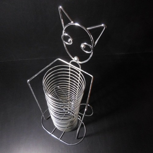 Scultura metallo inox gatto - scultura,