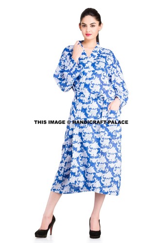 Accappatoio blu paisley - accappatoio,