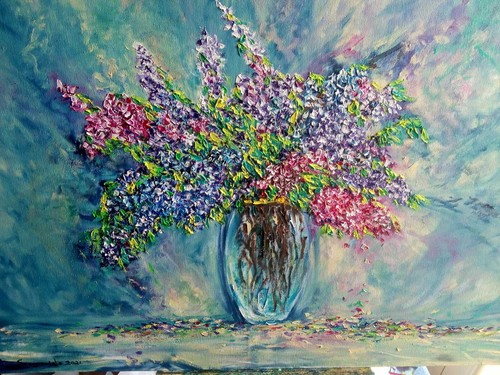 Quadro olio tela spatolato - quadro,