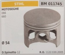 11220302005 PISTONE COMPLETO DI SEGMENTI E SPIN MOTOSEGA STIHL 066 MS660 Ø54