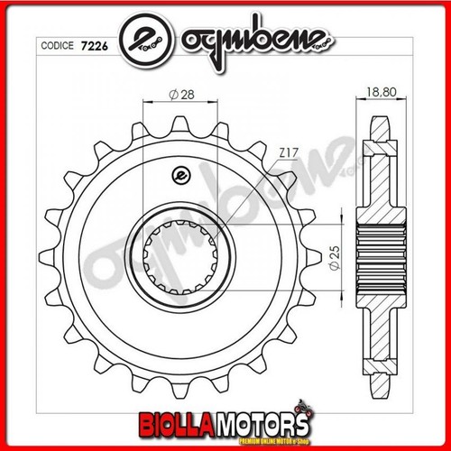 367226r19 pignone trasmissione - pignone,