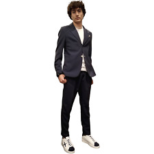 Abito uomo BERNA giacca con bottoni a contrasto e pantalone slim fit doppio bott