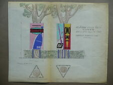 Quarta Fiera Valli Cuneo Bozzetto Prova Pannelli Pubblicitari Stradali 1957 Omo